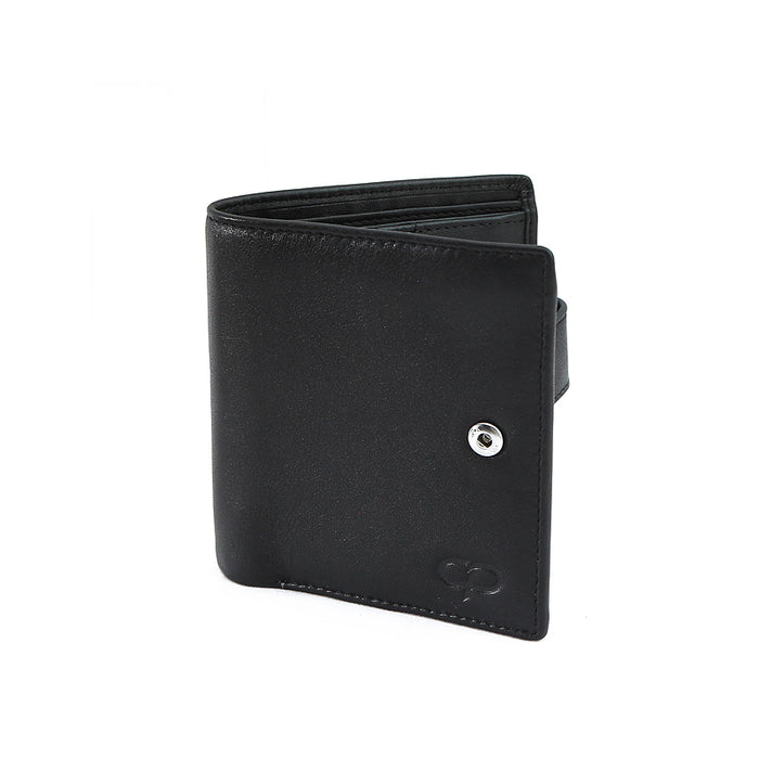 CP RFID Blocking Real Leather Mens Wallet (BLACK)